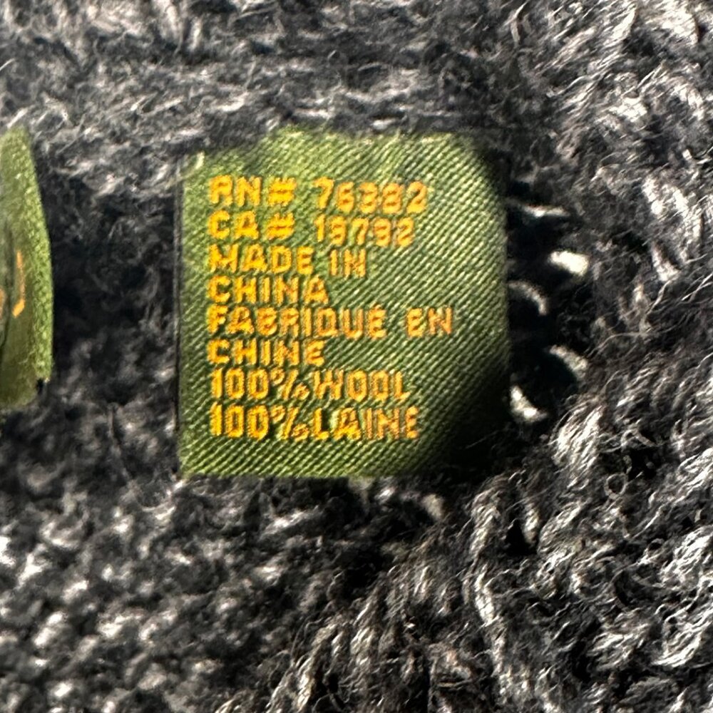 Timberland Nordic Snowflake Wool Sweater Men L Gray Handknit Mock Neck Y2K - Picture 6 of 7